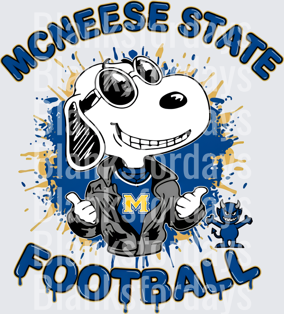 McNeese State Football Snoopy Cool Shades Double Thumbs Up (DTF)