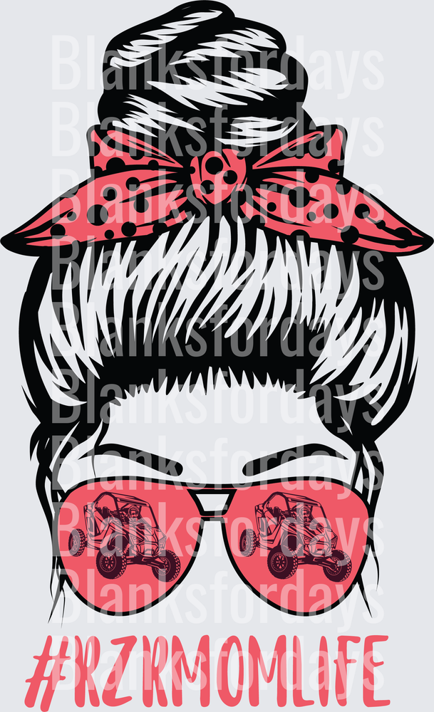 Messy Bun RZR Mom Life Bandana Sunglasses #RZRMOMLIFE (DTF)