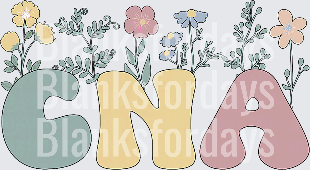 CNA Floral Wildflower Boho Letter Design (DTF)