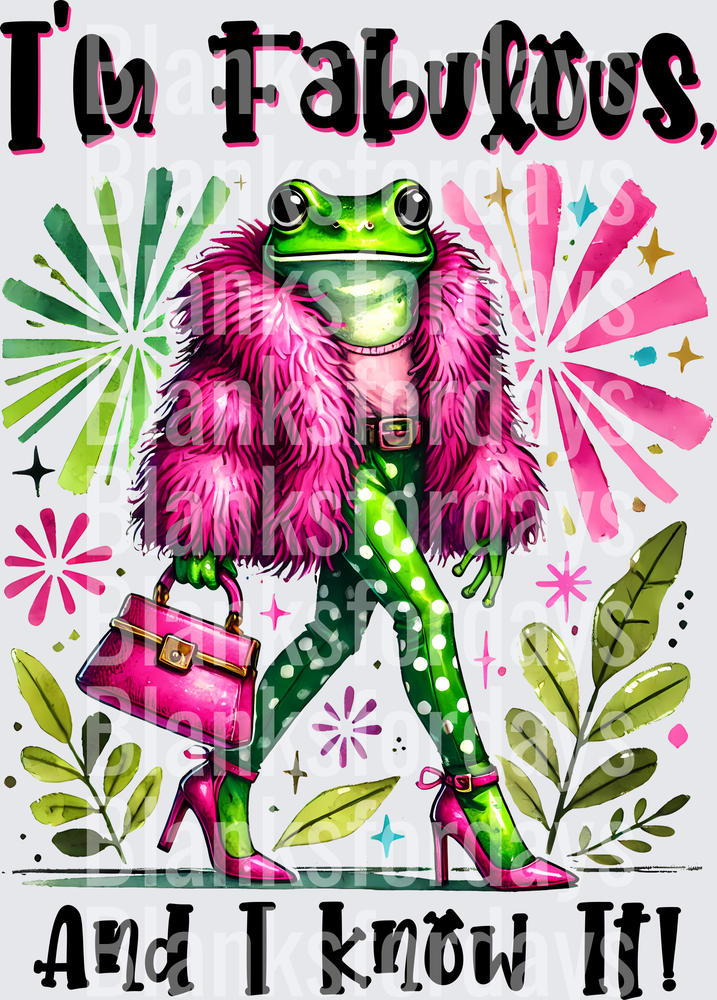 Fabulous Frog In Pink Fur Coat Heels I'm Fabulous And I Know It (DTF)