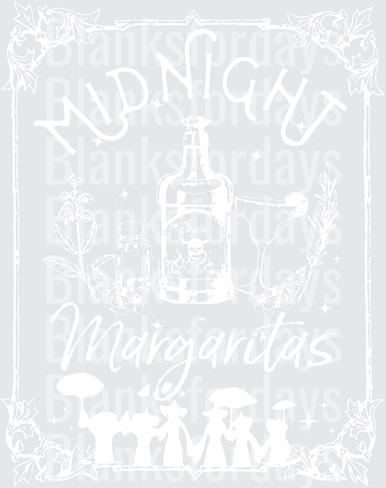 Midnight Margaritas Hocus Pocus Witches White Ink Design (DTF)