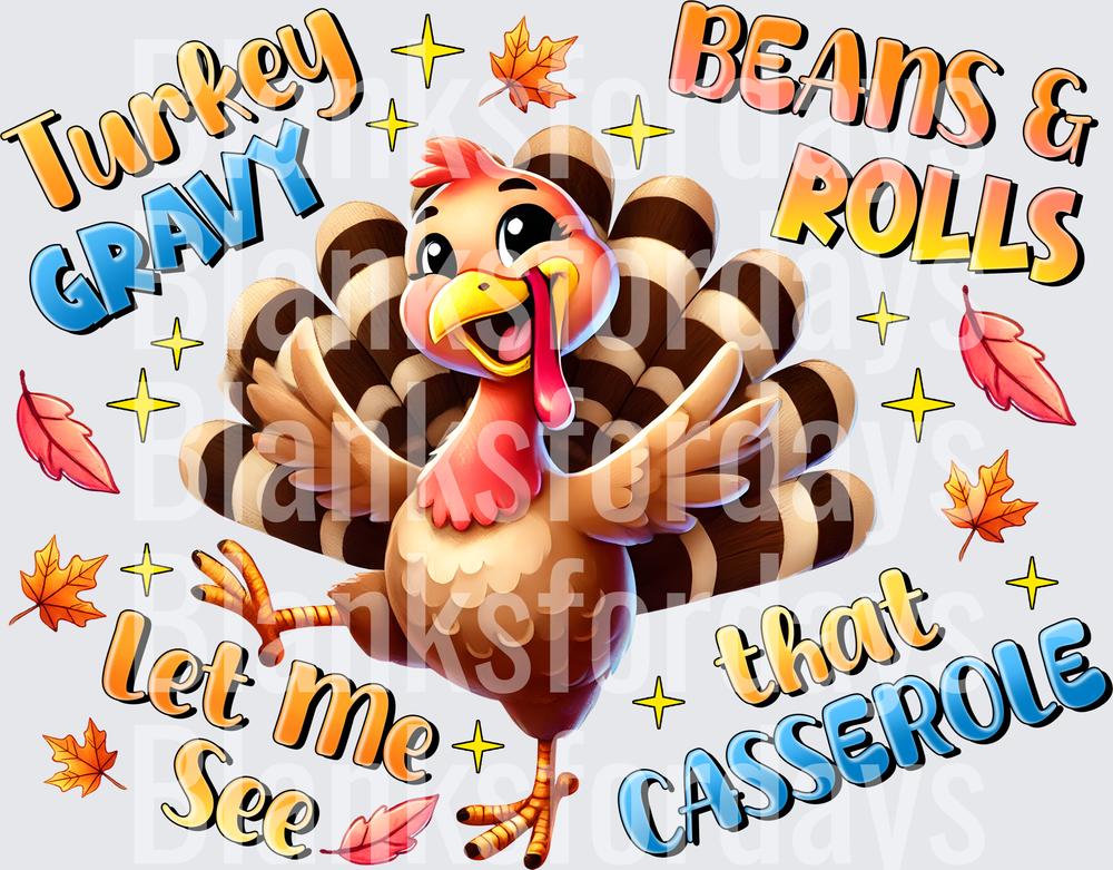 Turkey Gravy Beans Rolls Let Me See That Casserole Turkey (DTF)