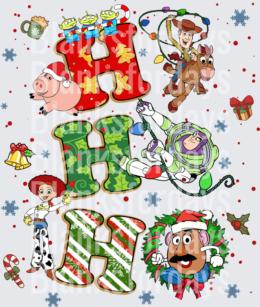 Toy Story Christmas Ho Ho Ho Holiday Characters (DTF)