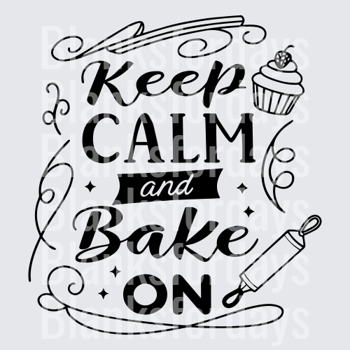 Keep Calm and Bake On Cupcake Rolling Pin Design (DTF)