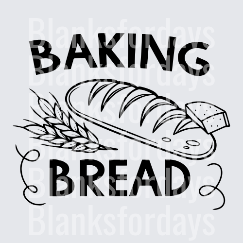 Baking Bread Rustic Loaf Wheat Kitchen Typography Design (DTF)