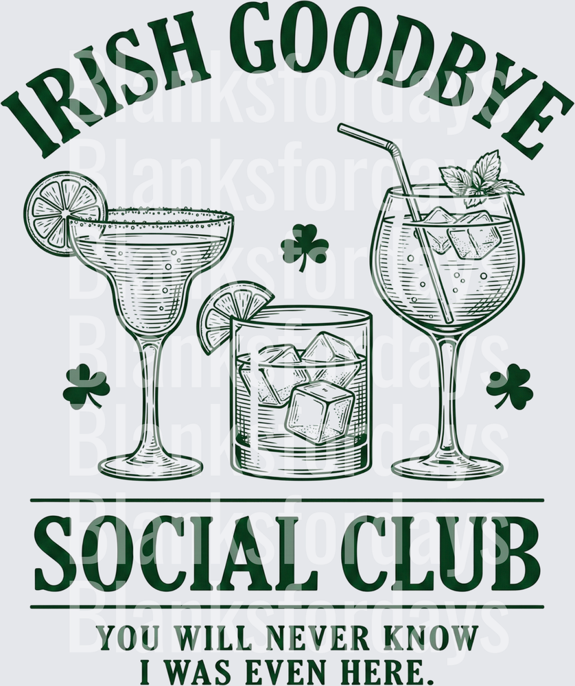 Irish Goodbye Social Club Cocktails Shamrock St. Patrick's (DTF)