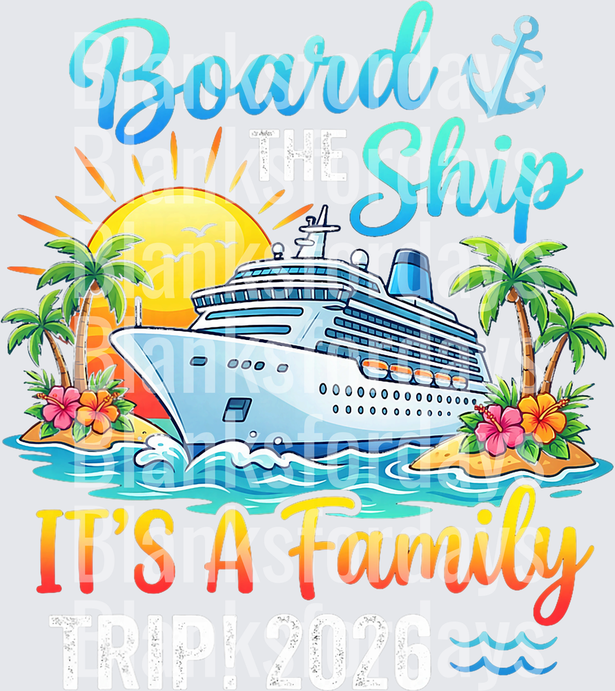 Board The Ship It's A Family Trip 2026 Cruise Design (DTF)