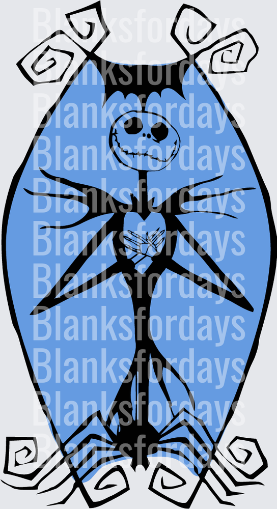 Jack Skellington Blue Oval Nightmare Before Christmas Design (DTF)