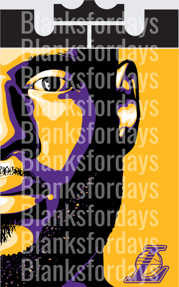 Kobe Bryant LA Lakers Pop Art Portrait Purple Gold (DTF)