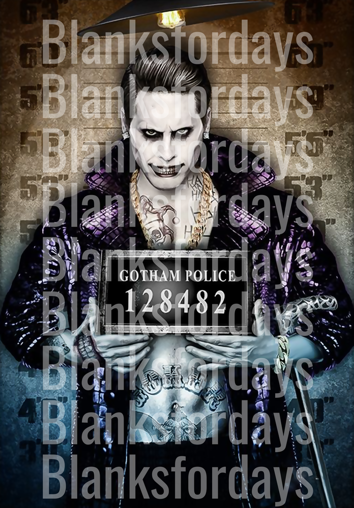 Joker Gotham Police Mugshot Suicide Squad Villain (DTF)