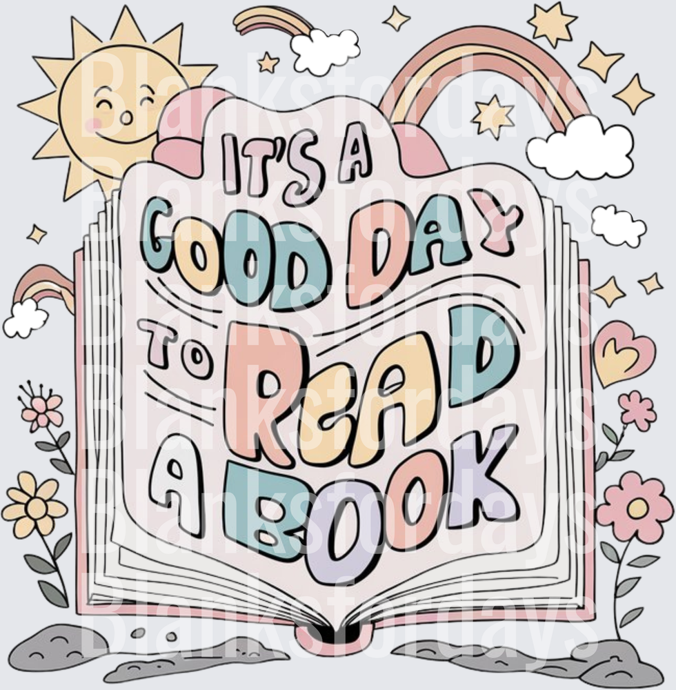 It's A Good Day To Read A Book Retro Groovy Open Book (DTF)