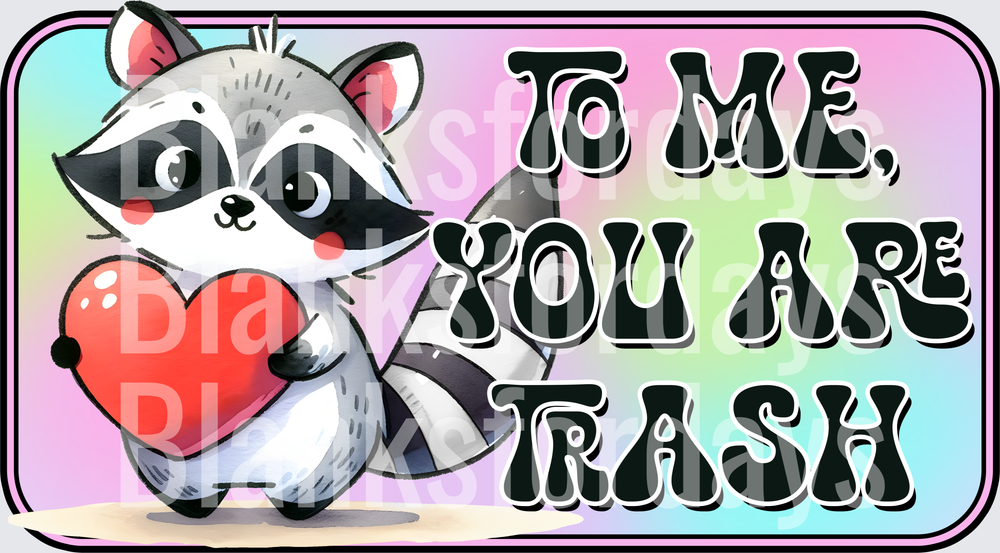 Cute Raccoon Holding Heart To Me You Are Trash Funny (DTF)