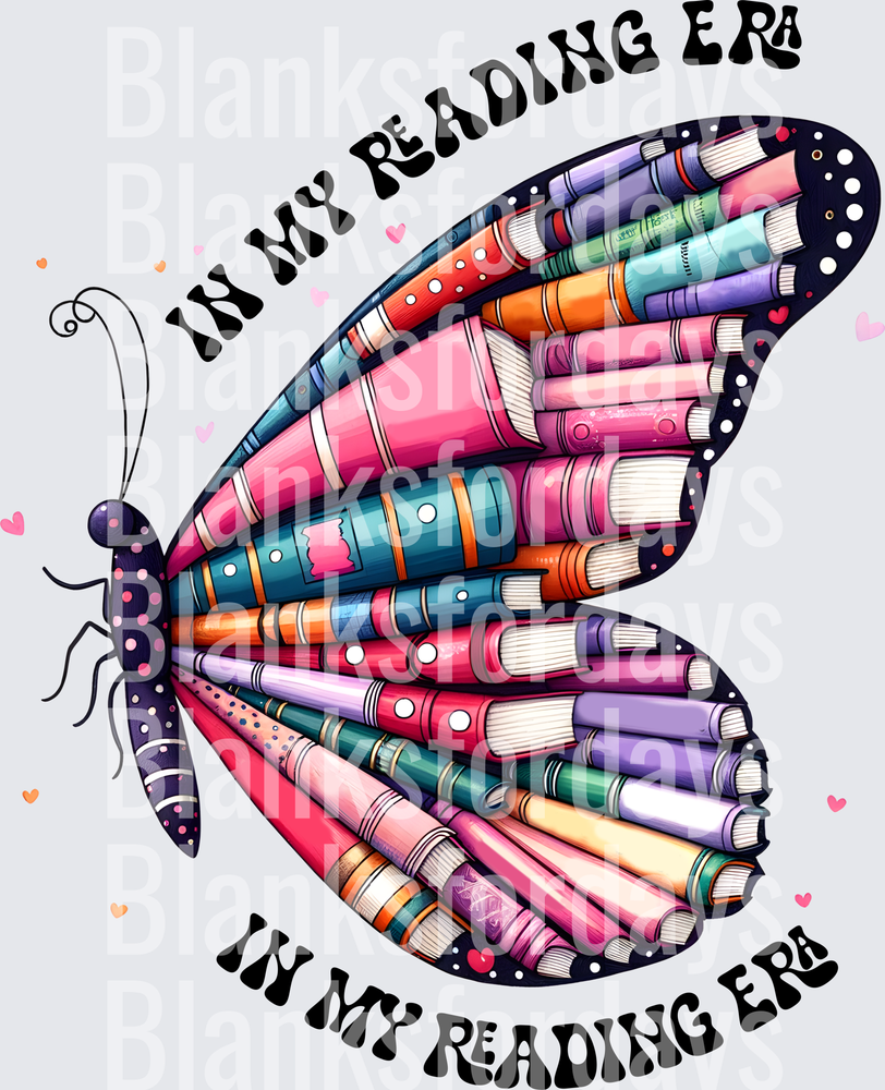 In My Reading Era Colorful Book Butterfly (DTF)
