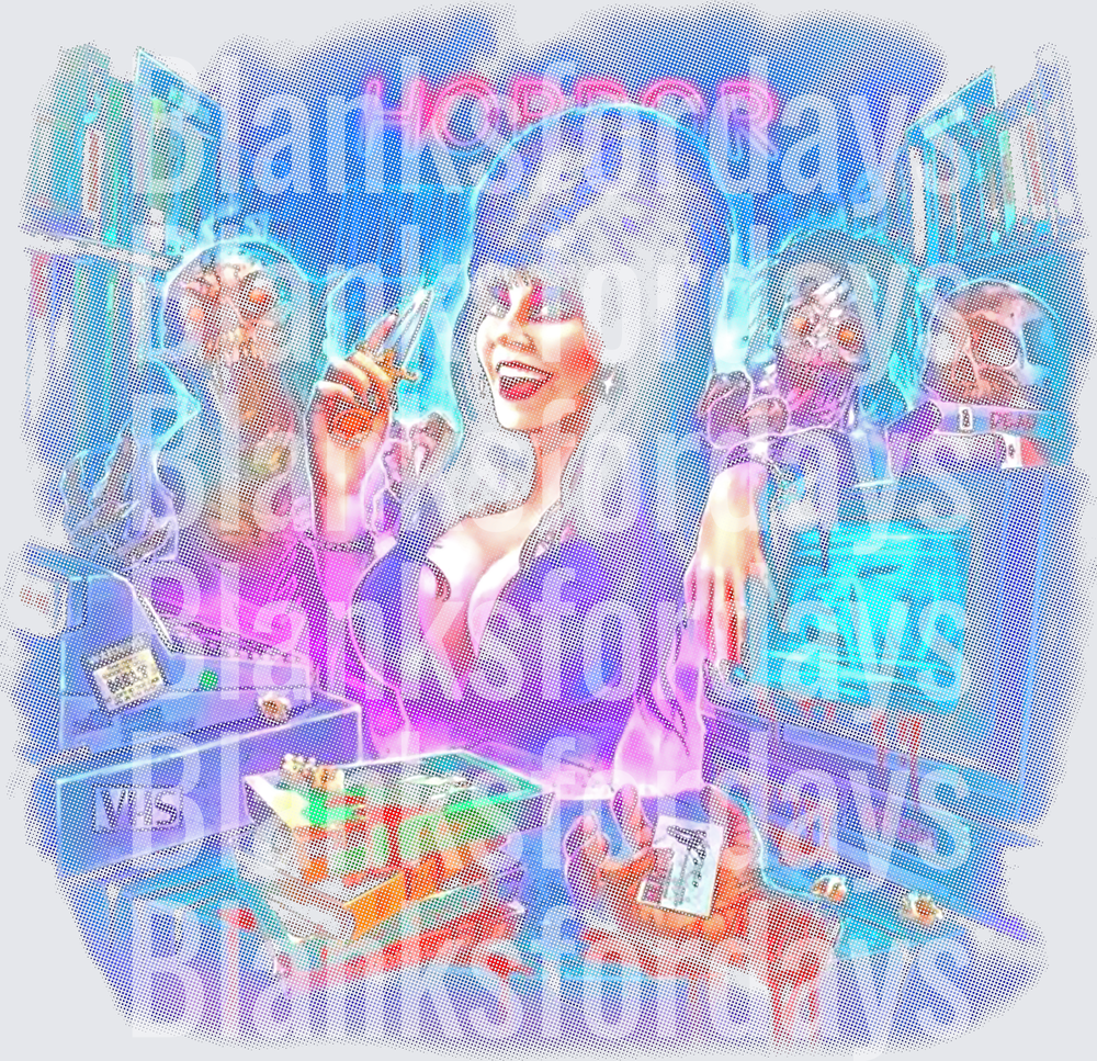 Neon Glowing Woman Shopping Black Friday Sale Celebration (DTF)