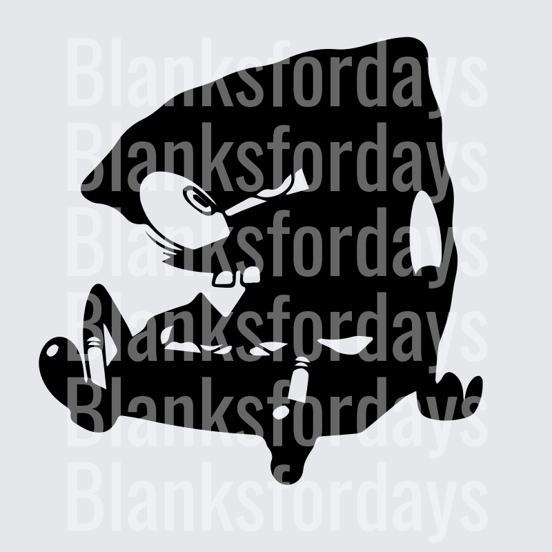 Daffy Duck Running Silhouette Black Looney Tunes (DTF)
