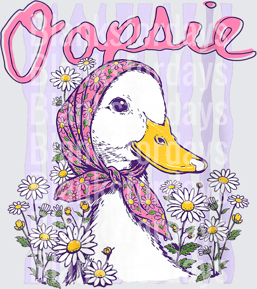 Oopsie Duck with Floral Bandana and Daisy Garden (DTF)