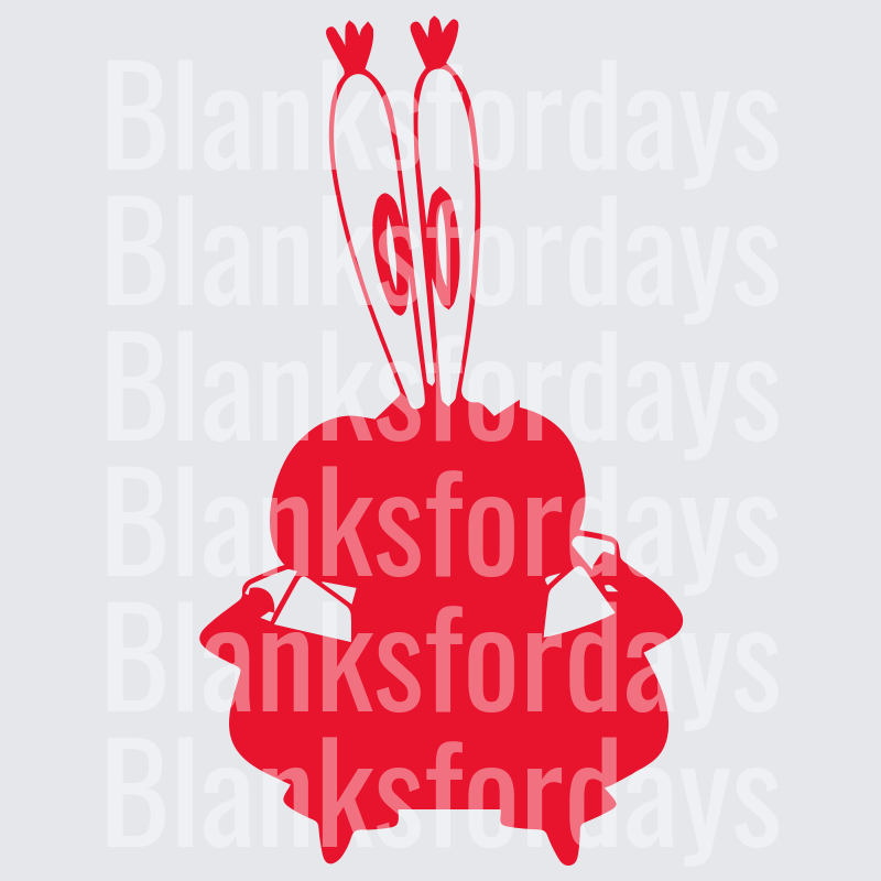 Mr. Krabs Red Silhouette SpongeBob Character Design (DTF)