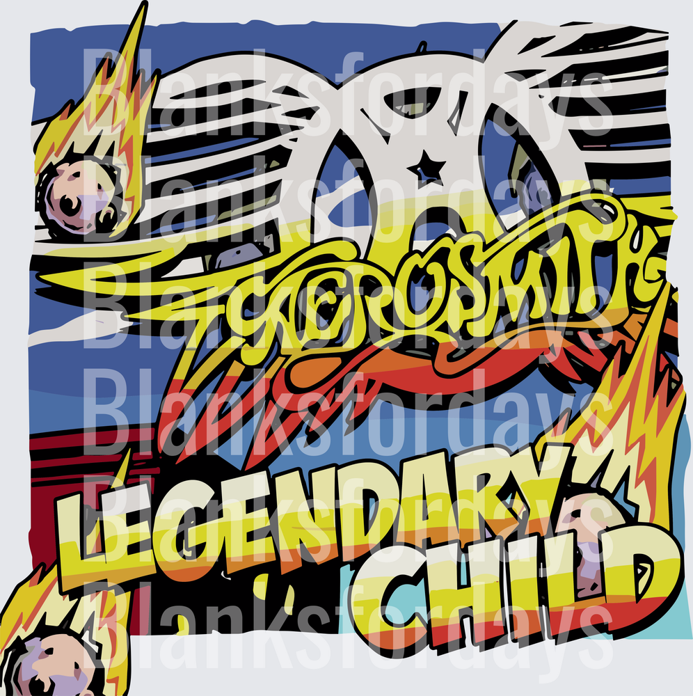 Aerosmith Legendary Child Album Art Winged Logo Flame Design (DTF)