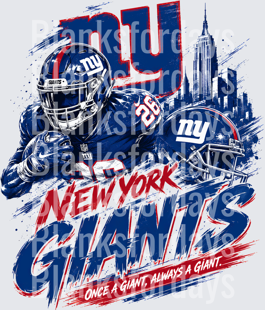 New York Giants #26 NFL Football Player NY Skyline Design (DTF)