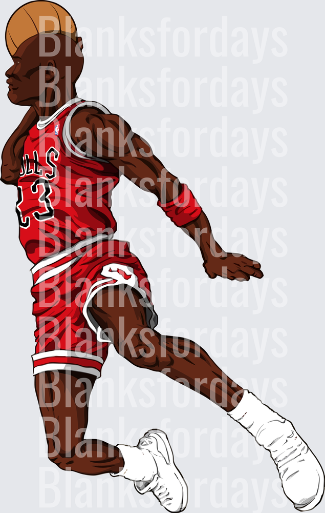 Michael Jordan Chicago Bulls 23 Dunking Illustration (DTF)