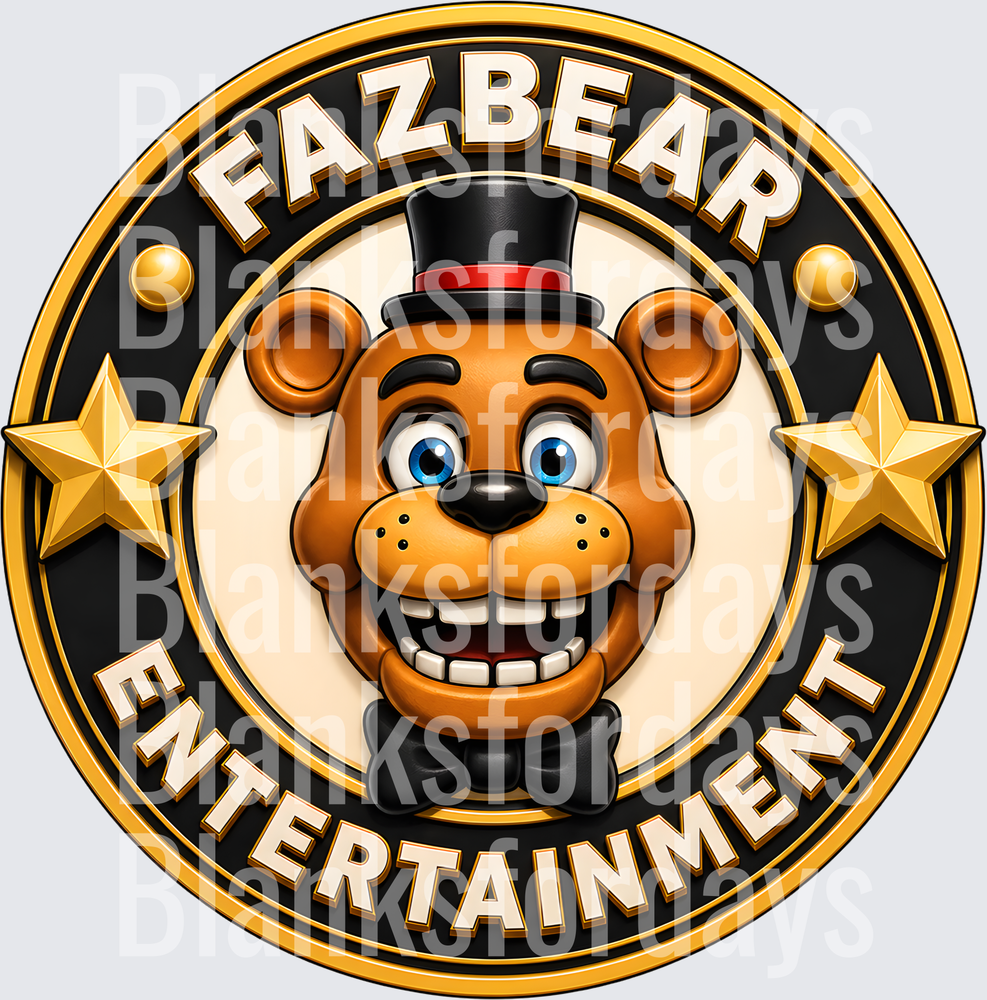 Freddy Fazbear Entertainment Gold Badge Seal FNAF Logo (DTF)