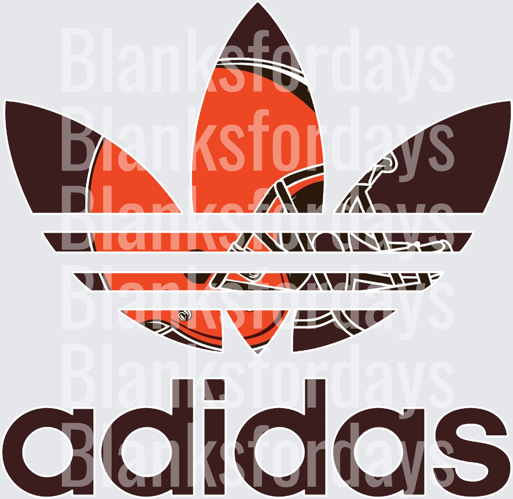 Cleveland Browns Helmet Adidas Trefoil Logo Mashup (DTF)