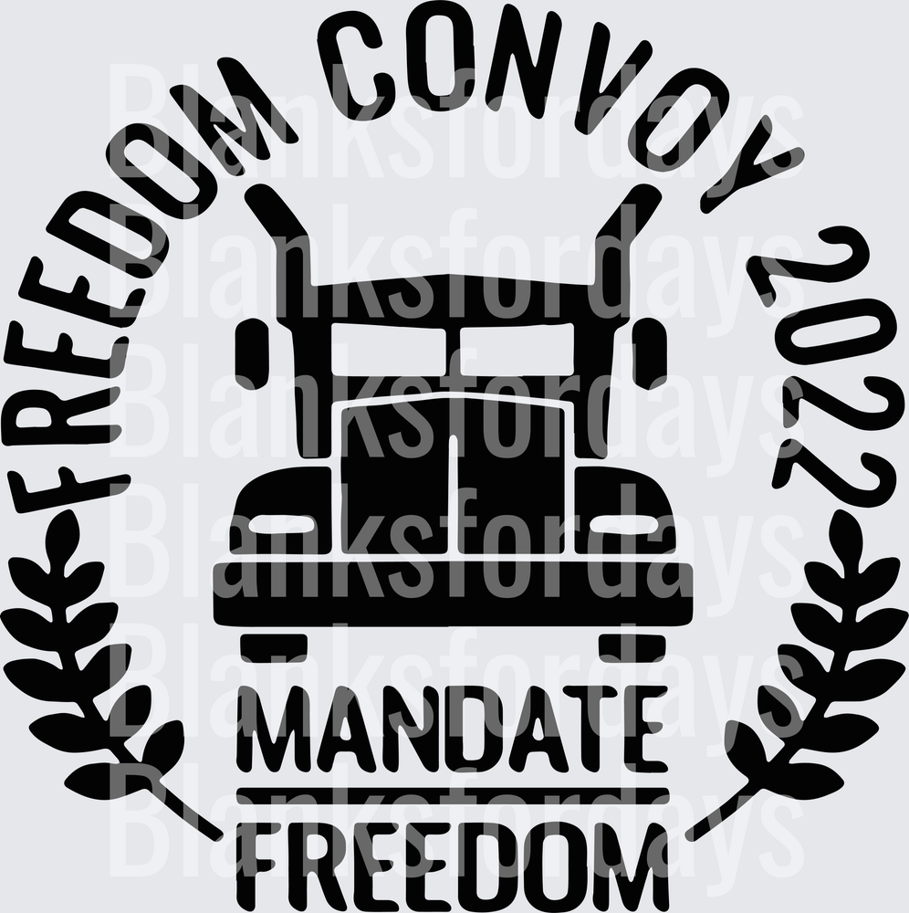Freedom Convoy 2022 Semi Truck Mandate Freedom Laurel Badge (DTF)