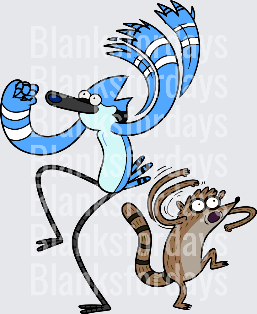 Mordecai and Rigby Dancing Regular Show Characters (DTF)