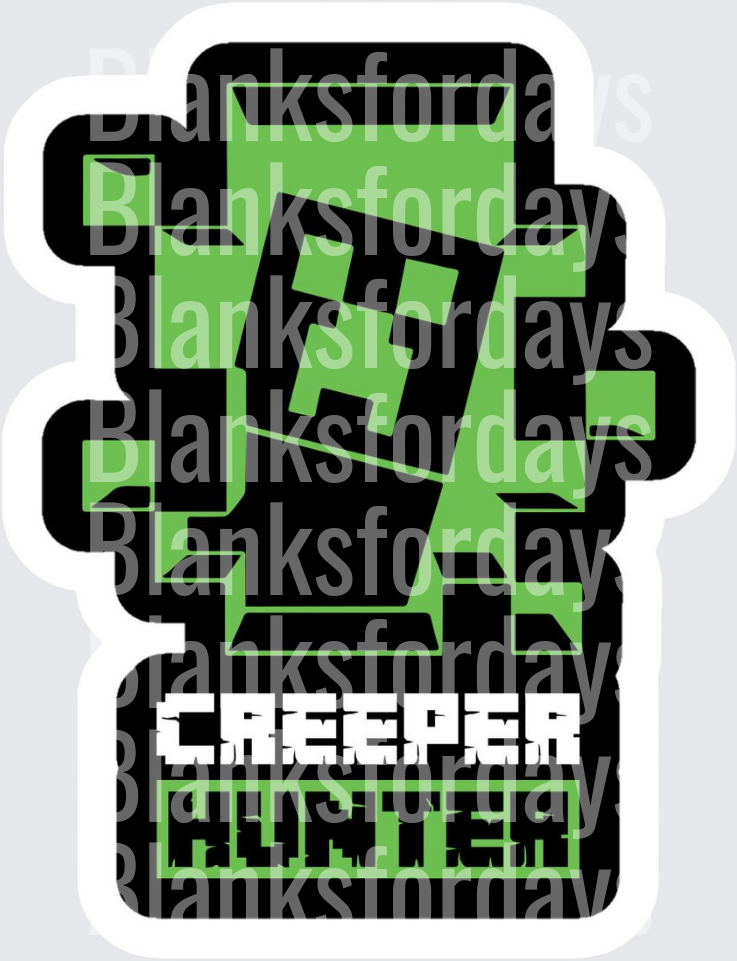 Minecraft Creeper Hunter Green Pixel Block Graphic (DTF)