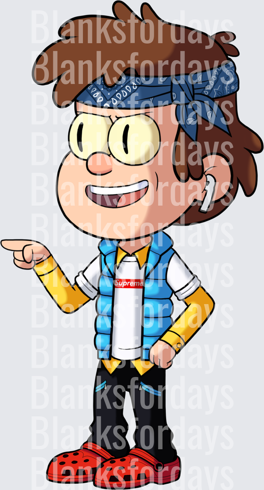 Dipper Pines Streetwear Drip Supreme Vest Blue Bandana (DTF)