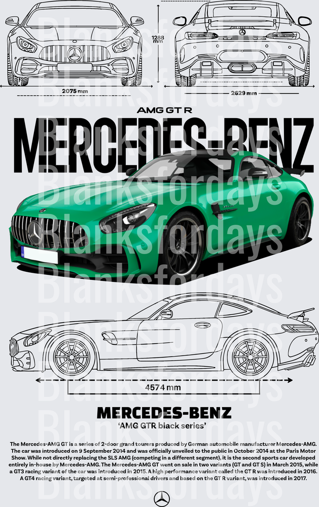 Mercedes-Benz AMG GT R Black Series Blueprint Spec Art (DTF)