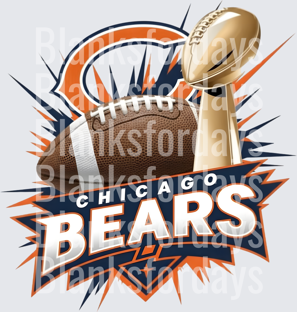 Chicago Bears Football Trophy Burst Design (DTF)
