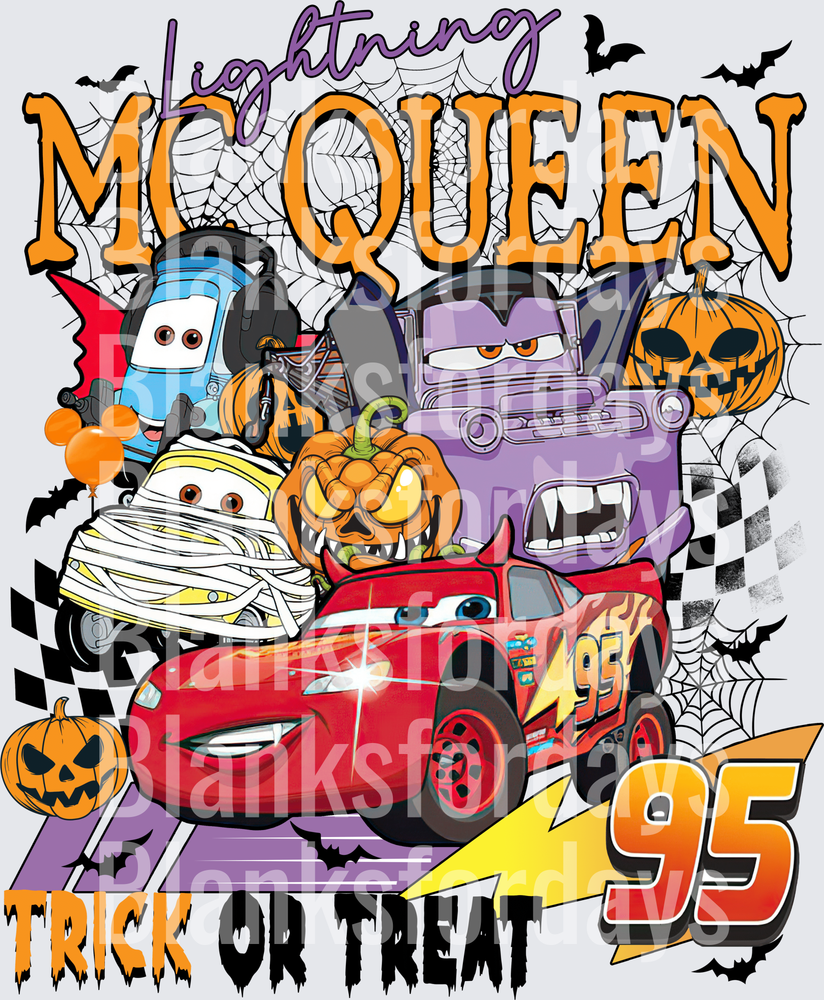 Lightning McQueen Cars Halloween Trick or Treat Number 95 (DTF)