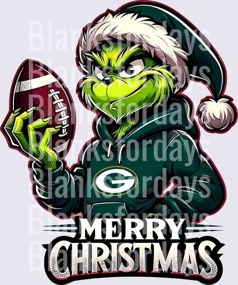 Grinch Santa Green Bay Packers Football Merry Christmas (DTF)