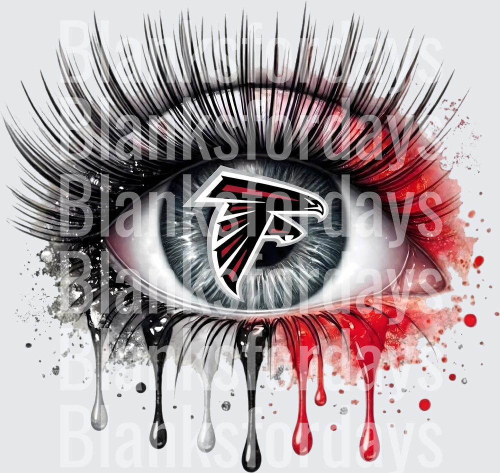 Atlanta Falcons Dripping Eye with Lashes Fan Art (DTF)