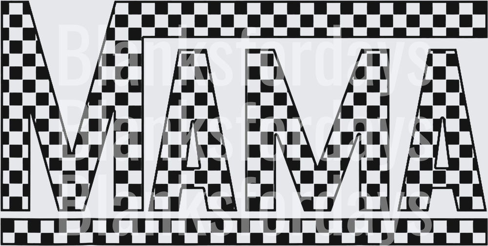 Checkered Flag Racing MAMA Bold Letter Design (DTF)