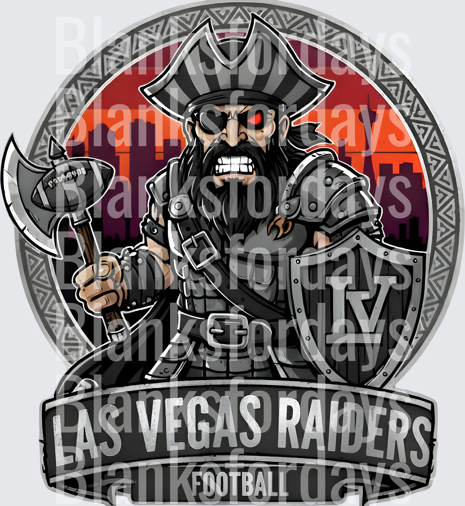 Las Vegas Raiders Football Pirate Mascot Circular Badge (DTF)