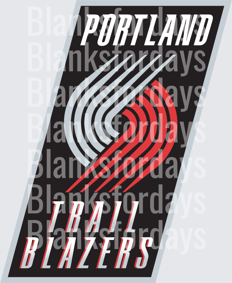 Portland Trail Blazers NBA Logo Black Red Silver Design (DTF)