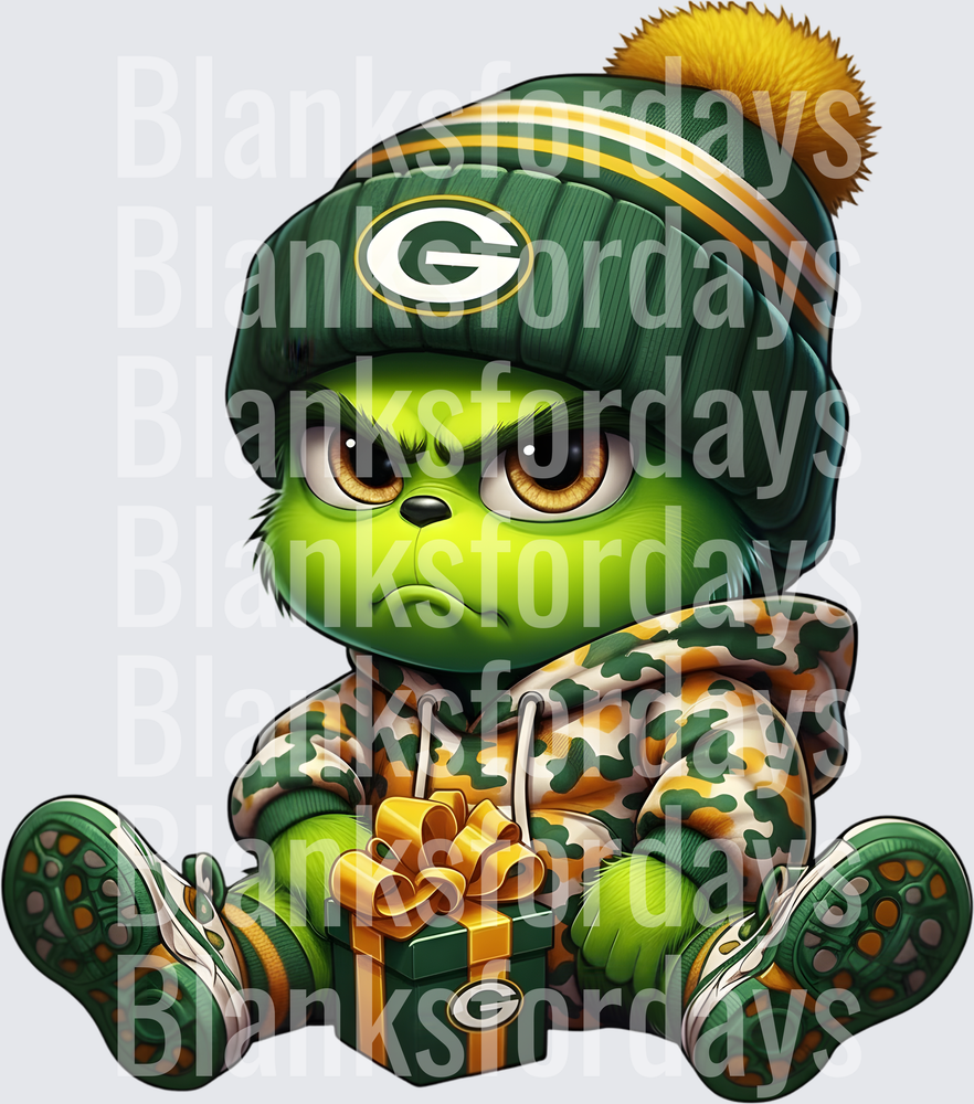 Baby Grinch Green Bay Packers Camo Hoodie Christmas Gift (DTF)