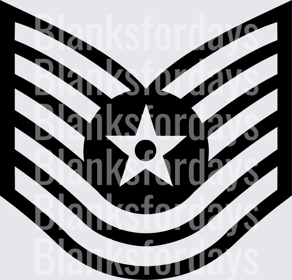 US Air Force Technical Sergeant Rank Insignia Chevron (DTF)