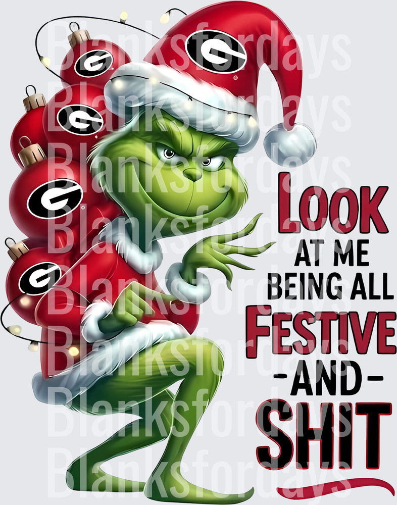 Grinch Georgia Bulldogs Look At Me Being All Festive And Shit (DTF)