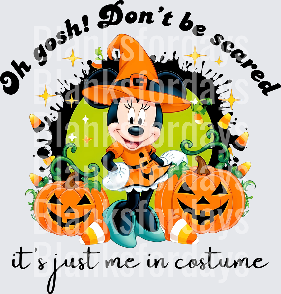 Minnie Mouse Halloween Witch Oh Gosh Don't Be Scared Pumpkins (DTF)