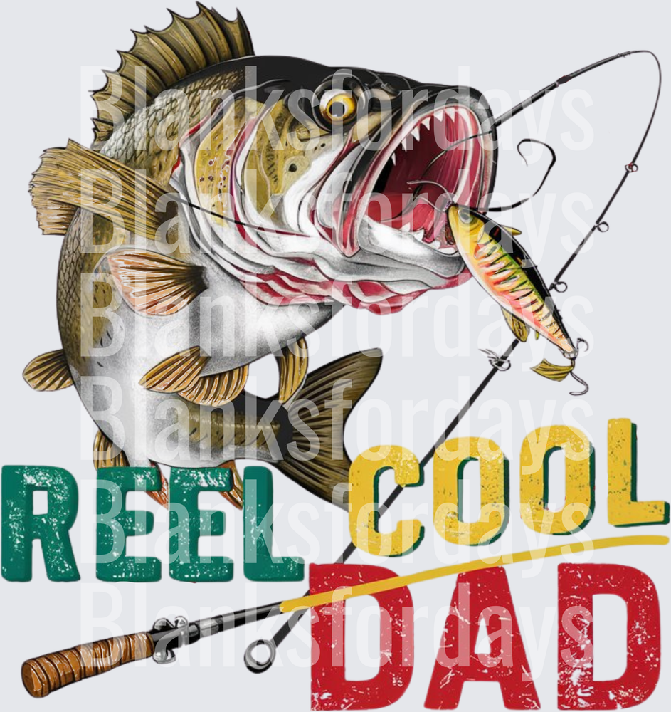 Reel Cool Dad Jumping Bass Fishing Lure Rod Design (DTF)