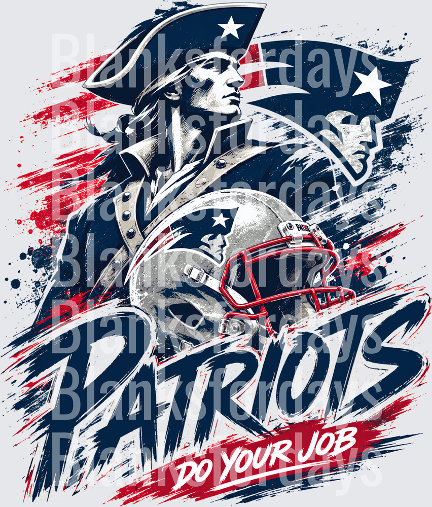 New England Patriots Do Your Job Mascot Helmet Grunge Design (DTF)