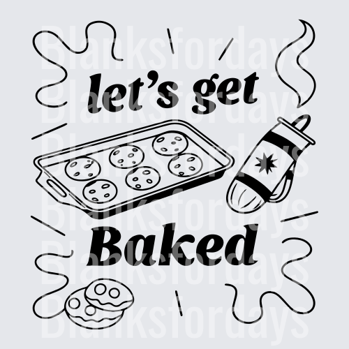 Let's Get Baked Cookie Sheet Oven Mitt Baking Design (DTF)