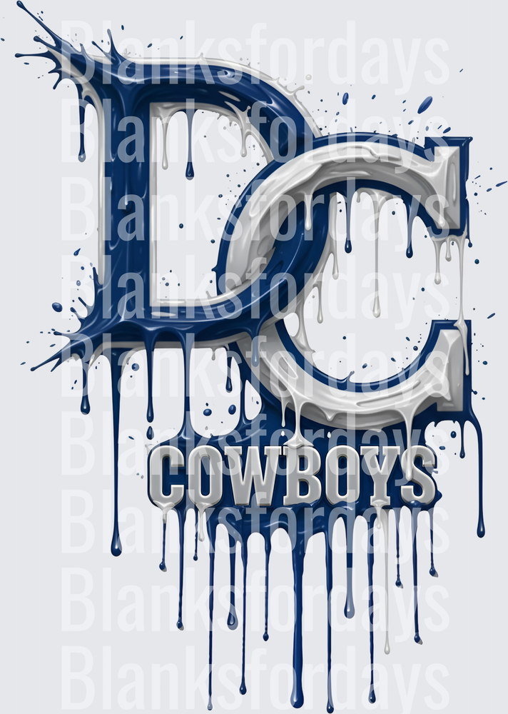 Dallas Cowboys DC Logo Dripping Paint Splatter Design (DTF)