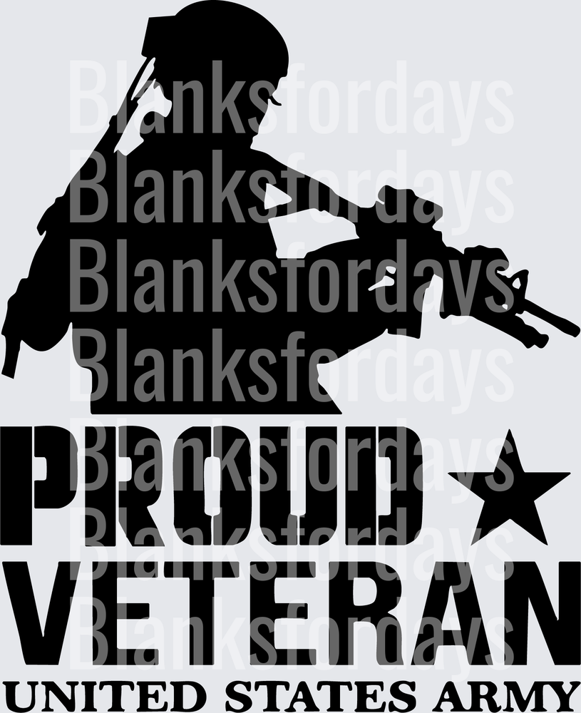 Proud Veteran United States Army Soldier Silhouette Star (DTF)