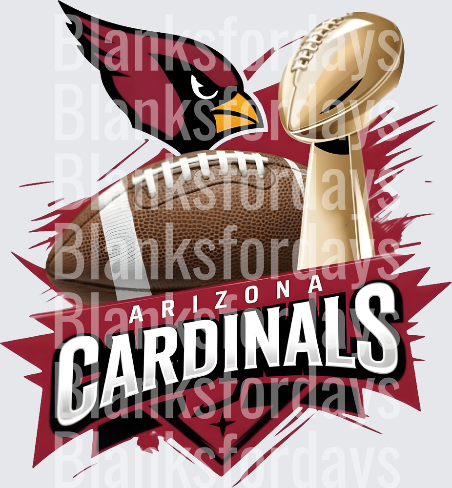 Arizona Cardinals NFL Logo with Football and Trophy (DTF)