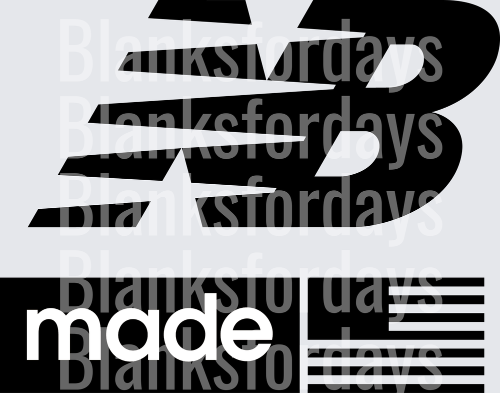 New Balance NB Logo Made in USA Flag Black White Design (DTF)