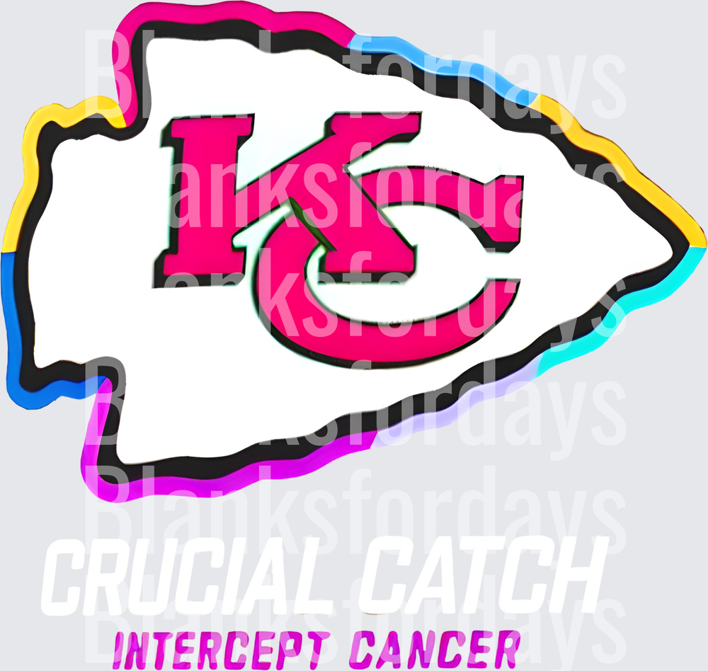Kansas City Chiefs Crucial Catch Intercept Cancer Logo (DTF)